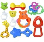 Rattles and Teether for Babies, Pack of 7 Pcs - Colourful Lovely Attractive Rattles and Teether for Babies, Toddlers & Children,Plastic,Multi Color