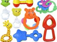 Rattles and Teether for Babies, Pack of 7 Pcs - Colourful Lovely Attractive Rattles and Teether for Babies, Toddlers & Children,Plastic,Multi Color