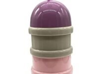 SYGA 3 Layer Cute Bear Portable Baby Food Milk Powder Storage Box Bottle Container_Purple (Design May Very)