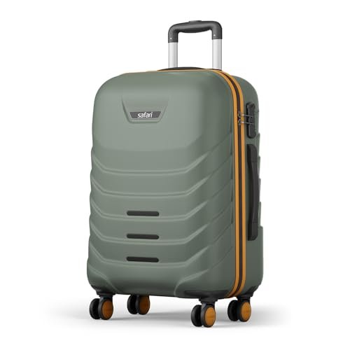 Safari Crescent 8 Wheels 76cm Large Check-in Trolley Bag Hard Case Polycarbonate 360 Degree Wheeling System Luggage, Travel Bag, Suitcase for Travel, Trolley Bags for Travel, Thyme Green