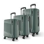 Safari Ray Neo 8 Wheels Set of 3 Trolley Bags, Hard Case Polycarbonate 360 Degree Wheeling Carry on & Check-in Luggage for Men & Women, Suitcase for Travel, Trolley Bags for Travel, Sage Green