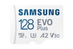 Samsung EVO Plus 128GB Micro SDXC w/SD Adaptor, Up-to 160MB/s, Expanded Storage for Gaming Devices, Android Tablets and Smart Phones, Memory Card, MB-MC128SA/IN