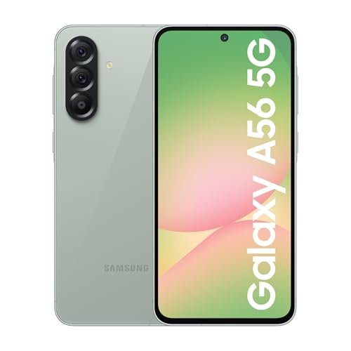 Samsung Galaxy A56 5G (Awesome Olive, 8GB, 256GB) | Metal Frame | Gemini Live | Awesome Intelligence (AI): Circle to Search, Instant Slo-Mo, Auto-Trim, Object Eraser | Flagship Grade Camera
