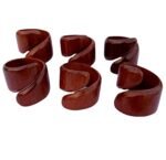 Set of 6 Wooden Decorative Napkin Rings for Party Dining Table Decor Gifts 1.5 Inch