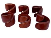 Set of 6 Wooden Decorative Napkin Rings for Party Dining Table Decor Gifts 1.5 Inch