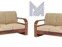 Sheesham Wood 4 Seater Sofa Set for Living Room Furniture Wooden Sofa Set 4 Seater for Home & Office (2+2 Sofa, Natural Finish) | 4 Person Sofa, Brown