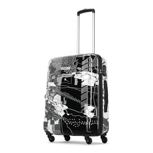 Skybags Medium Acrylonitrile Butadiene Styrene (Abs) Trooper Check-in Size Hard Luggage (65Cm) | Luggage Trolley with 4 Spinner Wheels and Resettable Combination Lock | Black