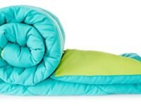Solimo Microfiber Reversible Comforter, Single (Aqua Blue & Olive Green, 200 GSM)