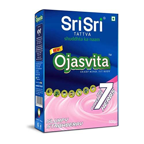 Sri Sri Tattva Ojasvita Strawberry - Drink Mix for Sharp Mind & Healthy Body - (500g)