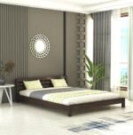 Strata Furniture Sheesham Wood King Size Platform Bed Without Storage for Bedroom Living Room Home Wooden Double Cot Palang Low Height Bed Furniture (Walnut Finish)