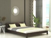 Strata Furniture Sheesham Wood King Size Platform Bed Without Storage for Bedroom Living Room Home Wooden Double Cot Palang Low Height Bed Furniture (Walnut Finish)