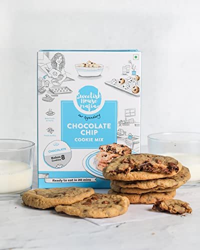 Sweetish House Mafia Chocolate Chip Cookie Mix | Chocolate Chunk Cookie Ready Pre-mix | Easy to Make Cookie Baking Mix | Cookie Dough Powder - Pack of 1 (7 to 8 Cookies ) | Cookie Mix for Instant Baking