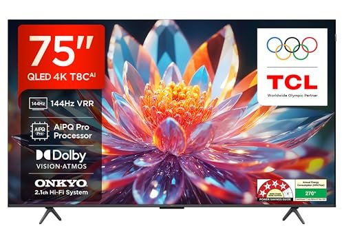TCL 189 cm (75 inches) 4K Ultra HD Smart QLED Google TV 75T8C