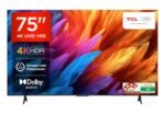 TCL 189 cm (75 inches) Metallic Bezel-Less Series 4K Ultra HD Smart LED Google TV 75V6B (Black)