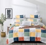 THE HOME STYLE 200TC Soft Glace Cotton King Size Duvet Cover II Razai Cover II Quilt Cover II Dohar for Double Bed with Zipper (90x100 Inch, Vibrant Checks)