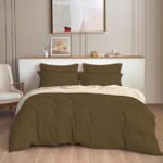 THE HOME STYLE 300TC Plain Solid Glace Cotton King Size Duvet Cover II Razai Quilt Cover for Double Bed With Zipper Closure - 140 GSM (90x100 Inch, Plain, Soft Chestnut)