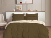 THE HOME STYLE 300TC Plain Solid Glace Cotton King Size Duvet Cover II Razai Quilt Cover for Double Bed With Zipper Closure - 140 GSM (90x100 Inch, Plain, Soft Chestnut)
