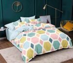 THE HOME STYLE Super Soft Glace Cotton 200 TC King Size Duvet Cover Ii Razai Cover Ii Quilt Cover Ii Comforter Cover Ll Dohar For Double Bed With Zipper (Dohars) 90X100 Inch (Pastel Palette)