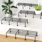 TITAN Plant Stands (Set of 4) Plant Stand for Balcony Rust proof Metal Plant Stand for Living Room with 7 Layer Coating (Rectangle Black)