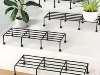 TITAN Plant Stands (Set of 4) Plant Stand for Balcony Rust proof Metal Plant Stand for Living Room with 7 Layer Coating (Rectangle Black)