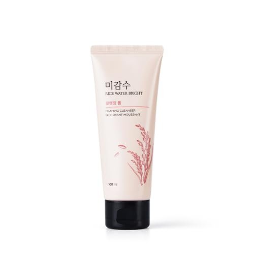 The Face Shop Rice Water Bright Foaming Face Wash 100ml | Face Wash for Glowing Skin | Cleanser for Uneven Skin Tone | Korean Skin Care, For Oily skin