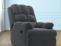 The Sleep Company Luxe Motorised RRR Recliner |Patented SmartGRID Technology| Motorised Single Recliner Sofa with Revolving Mechanism | Rocking Sofa | Unique Lumbar Design | Premium Upholstery | Grey