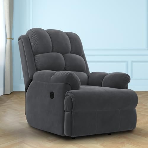 The Sleep Company Luxe Motorised RRR Recliner |Patented SmartGRID Technology| Motorised Single Recliner Sofa with Revolving Mechanism | Rocking Sofa | Unique Lumbar Design | Premium Upholstery | Grey