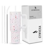 Tumbler with lid and Straw 1200ML Cup Stainless Steel Vacuum Insulated Tumbler for Water, Iced Tea or Coffee 1.2L Office Gym Travelling (40-Oz-Skin Paint)