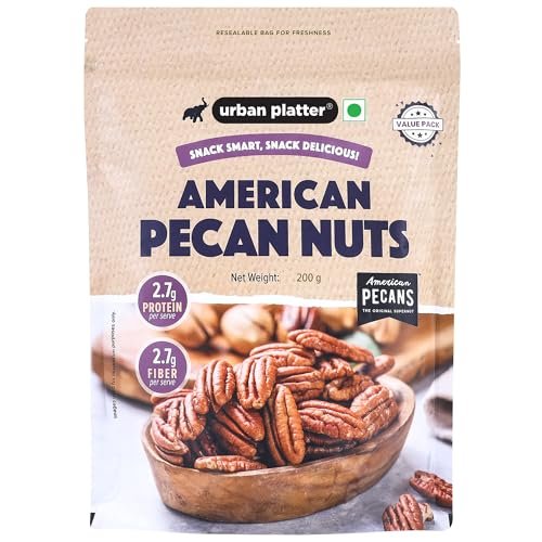 Urban Platter American Pecan Nuts, 200g (Rich in fibre & Healthy Fats | Antioxidant-Rich | Ideal for Snacking & Baking | Halves)
