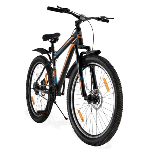 Urban Terrain Steel Cycle/Bicycle MTB 26T Single Speed Bike with Front Suspension & Dual Disc Brake Cycle for Men Mountain Bike UT5001S26 | Ideal for 13+ Years, Unisex Frame Size : 16.5 inch (Black)