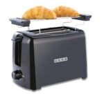 Usha iToast 2 Slice Pop Up Toaster | 750 watts | 6 Browning Settings | Cool Touch Body | Croissant/Bun Warmer | Automatic Bread Centering for Uniform Browning | 2 Years Warranty (Black)