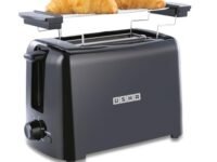 Usha iToast 2 Slice Pop Up Toaster | 750 watts | 6 Browning Settings | Cool Touch Body | Croissant/Bun Warmer | Automatic Bread Centering for Uniform Browning | 2 Years Warranty (Black)