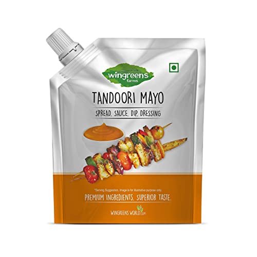 Wingreens Farms Tandoori Mayo Nozzle Pack 180gms | Spread & Dip For Sandwich, Burgers & Wraps