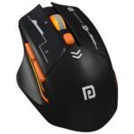 Portronics Vader Max Wireless Rechargeable Mouse, Thumb Support, Bluetooth 5.3 & 2.4 GHz Dual Mode, 6-Button Control, Adjustable DPI Up to 2400,Universal Compatibility for Laptop,Desktop,Gaming(Black)