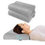 CareFoam Memory Foam Cervical Neck Pillow | 2 Years Warranty | Pain Relief Sleep, Improves Posture Spinal Alignment, Neck Pain Relief | 19 x 11 x 3.5 Inch | Black Melange Cover | Pack of 1