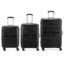 Aristocrat Liberty Set of 3 (Cabin+Medium+Large) Trolley Bag, 58+68+78Cm | Combination Lock | 8 Wheels | 3 Years International Warranty | Jet Black