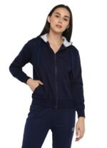 Alan Jones Clothing Women's Solid Zipper Hooded Sweatshirt | Front Zip, Ribbed Hem, Lined Hood, Casual Winter Wear