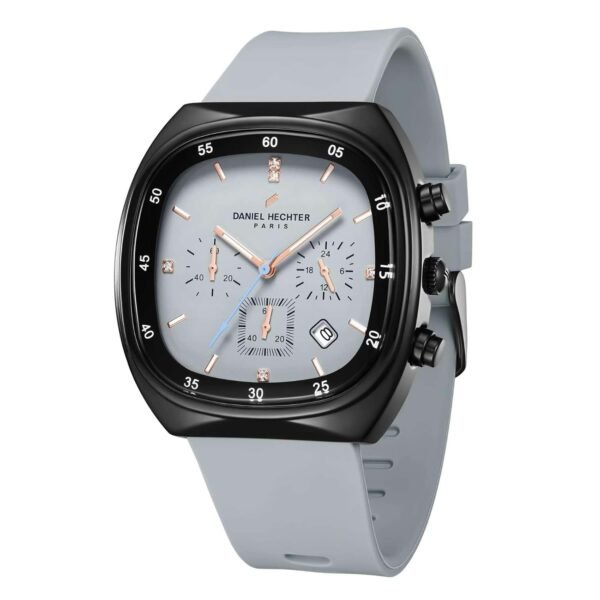Daniel Hechter Paris Bercy Collection Modern Multi Functional Watch for Men with Square Dial and Silicon Band-DHM1001
