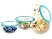 CELLO Ornella Toughened Glass Mixing Bowl with Premium Lid | Microwave Safe & Dishwasher Safe | Clear & Non- Porous Glass | Scratch Resistant | Transparent | (500ml, 1000ml, 1500ml), Set of 3