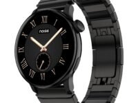 Noise Pro 6R 1.46" AMOLED Smart Watch, 1000 NITS, Powered by AI Pro, Built-in GPS, Strava Integration, Stainless Steel Dial, Video Watch Faces, 3ATM, Emergency SOS, TWS Connectivity-Chrome Black