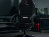 DROGO Aura Ergonomic Gaming Chair with Premium PU Leather Fabric, Linkage Armrest, Adjustable Neck & Lumbar Pillow | Computer Chair for Study | Office Chairs for Work from Home with Recline (Black)