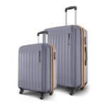 Safari Genius Alley Set of 2 (Cabin + Medium) Trolley Bags Hard Case Polypropylene, 4 Spinner Wheels, 360 Degree Wheeling Luggage, Suitcase for Travel, Trolley Bags for Travel, Flintstone