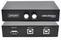 2 Ports USB Switch for PC Sharing Switch Hub Box, Printer Splitter for Two Computers Sharing 1 Scanner Printers Projector Camera and Keyboard