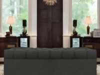 AMATA Eagle Solid Wood 2 Seater Ottoman/pouffe Grey Suede Velvet Fabric Perfect for Home Living Office Room and Guests (Grey 3, 2 Seater)(3 Year Warranty)