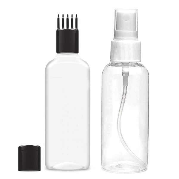 APX 2 Pcs Root Comb Applicator Bottle, Scalp Treatment Plastic Bottle, Hair Tools Accessories, Kanghi, Sprayer (100ml)