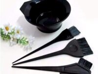 AURINKO® Plastic Classic Hair Coloring Dyeing Kit Brush with Bowl Use Dye Brush & Comb Kit Color Mixing Bowl Set for Men and Women (1 Bowl 3 Brush with Comb)