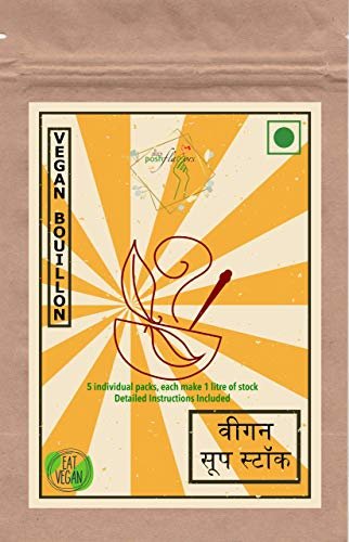 Alla's Posh Flavors Vegan Bouillon & Broth Powder | 5 Individual Sachets | 5 litres of Soup Stock | Instant Chicken Style Stock Powder | 100% Vegan | NO MSG | Fortified with Nutritional Yeast Flakes