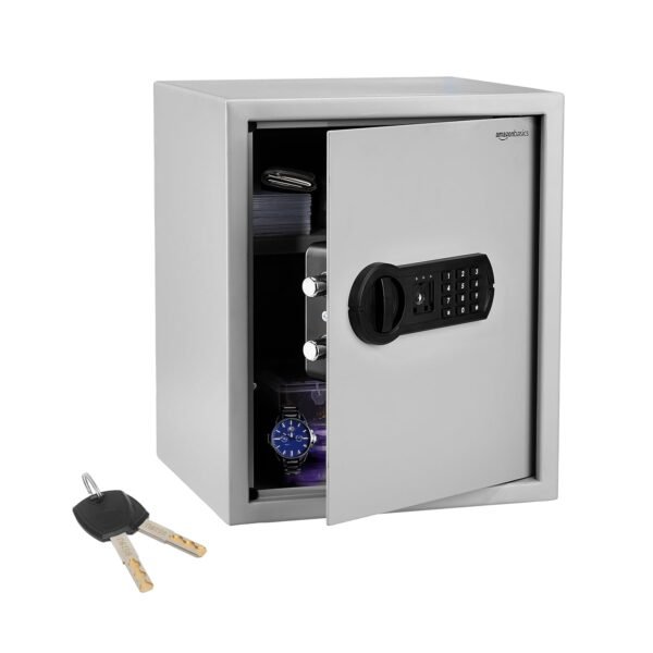 Amazon Basics Digital Safe with Electronic Keypad Locker for Home, Gross Capacity - 49L (Net - 43L), Grey