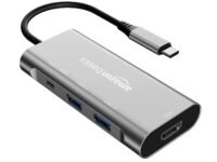 Amazon Basics USB-C Hub Dock 7-in-1 with 4K 30HZ HDCP Compliant, Aluminium Type C Adapter with 4K HDMI Port, USB 3.0 Port, USB-C Power Delivery, TF/SD Card Reader, Mac and Windows USB-C Devices