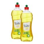Amazon Brand - Presto! Dishwash Gel | Lemon | 1.5 Litre | 750 Ml X 2 Packs | Leaves No Residue | Grease Cleaner For All Utensils